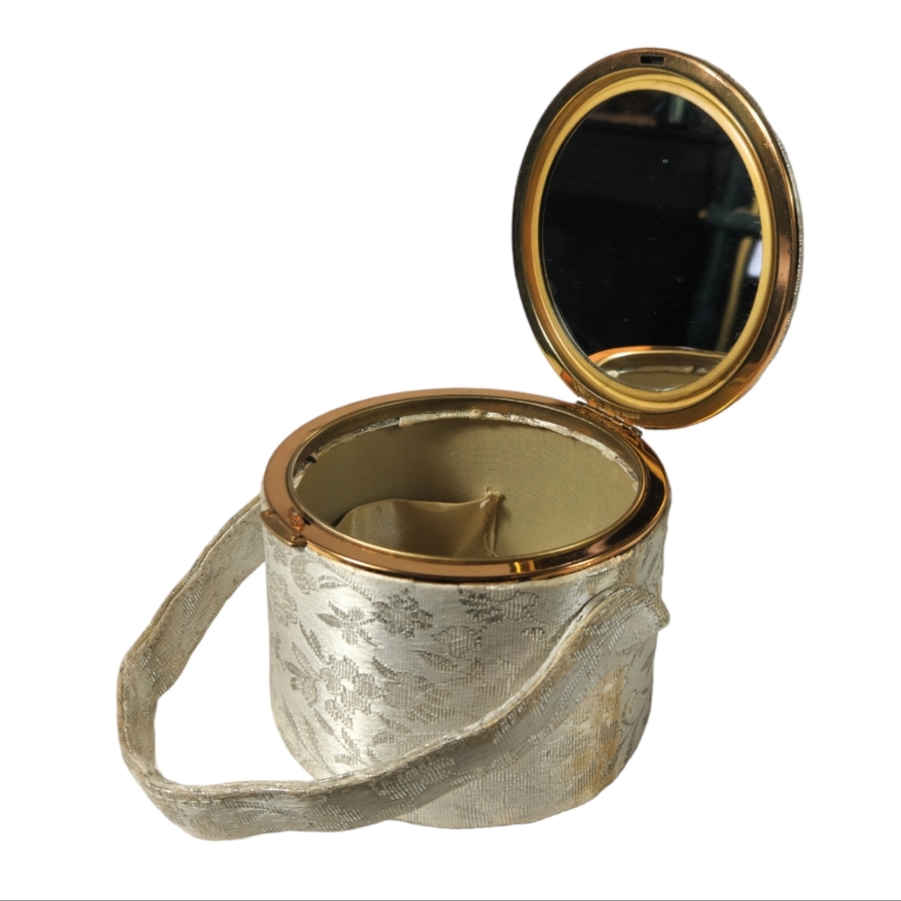 RARE Vintage 1940s Lin Bren Box Powder Bag with Mirror